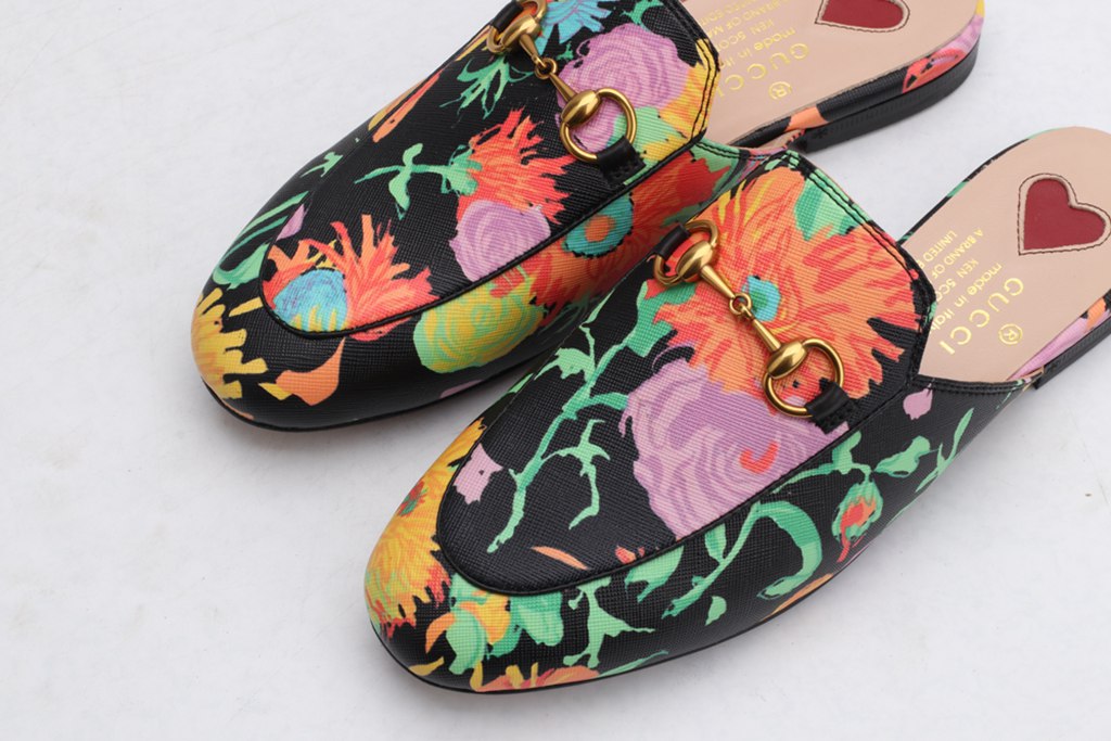 Multicolor Princetown Floral Canvas Slippe